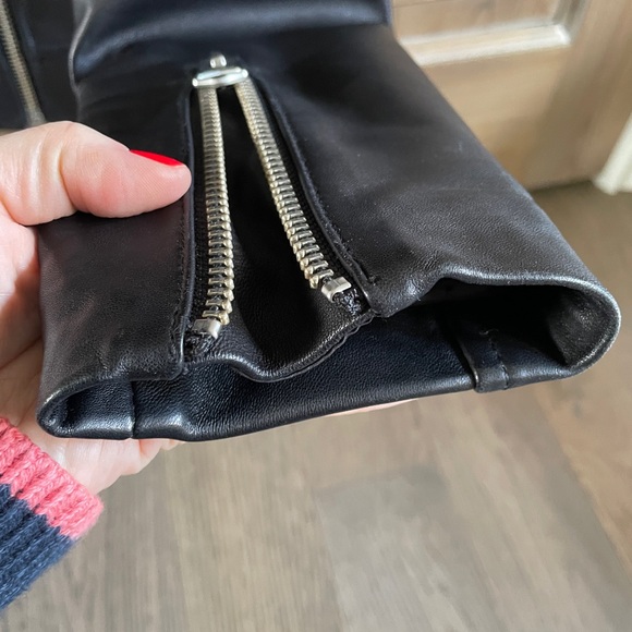 Black Leather Mackage Moto Jacket XS - Picture 5 of 7